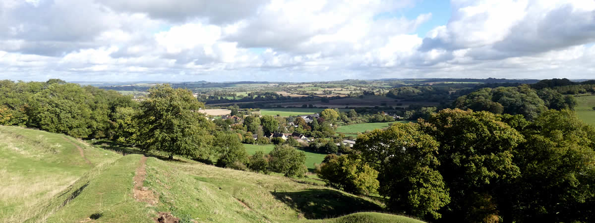 Views over South Cadbury village